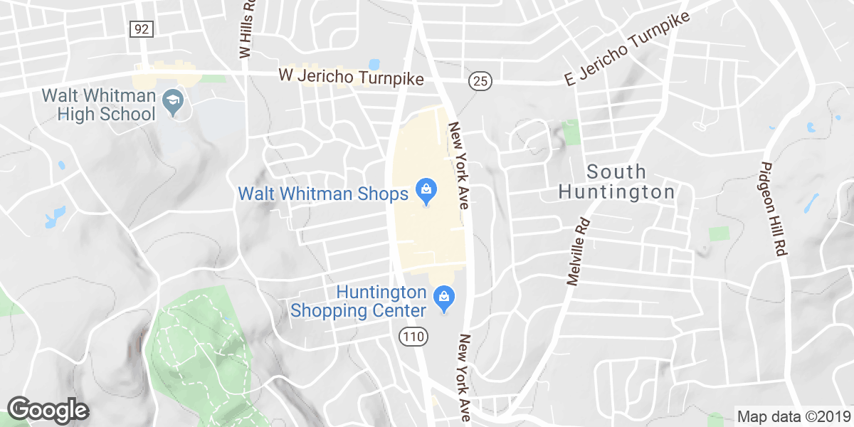 Walt Whitman Mall Shopping Center Topo Map NY, Suffolk County (Huntington  Area)