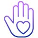 icon of a hand with a heart in the palm