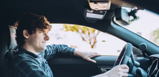 Young man driving