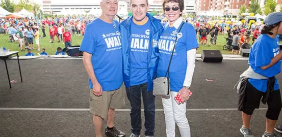 Marci, Bill and Chris Ingram at an Autism Speaks Walk