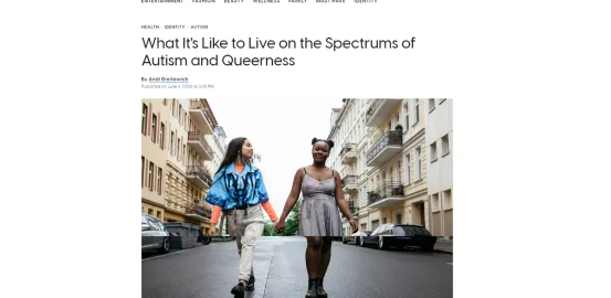 POPSUGAR article with Alyssa Chapman on What It's Like to Live on the Spectrums of Autism and Queerness