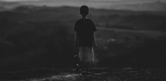 child standing alone