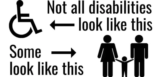 infographic showing that not all disabilities are seen