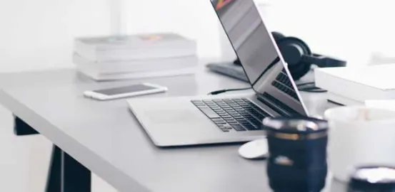 laptop on a desk