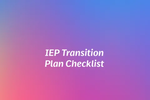IEP Transition Plan Checklist