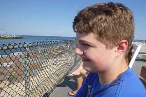 Kimberlee Rutan McCafferty's son Justin at the beach