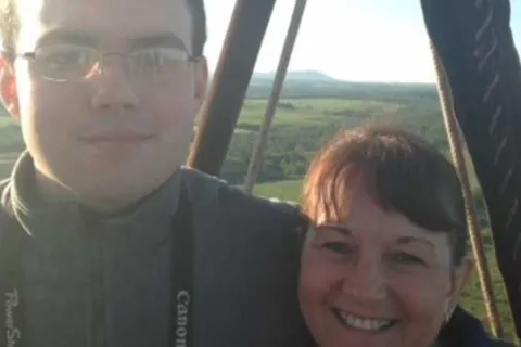 Lisa and Alex Vaillancourt in a hot air balloon