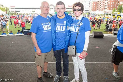 Marci, Bill and Chris Ingram at an Autism Speaks Walk