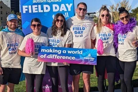 People at Autism Speaks Field Day for All event