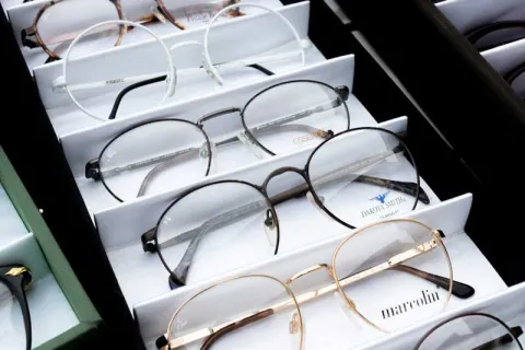 display of seeing eye glasses