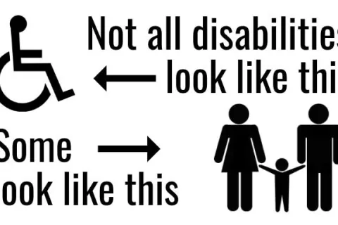 infographic showing that not all disabilities are seen