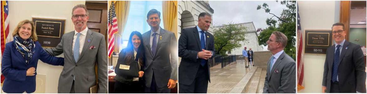 four photos of Autism Speaks national board members speaking to different members of Congress