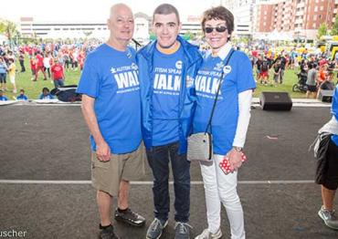 Marci, Bill and Chris Ingram at an Autism Speaks Walk