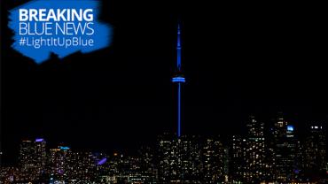 Canada’s National Tower lit up blue for World Autism Awareness Day