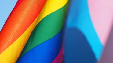 Close up of a Pride flag