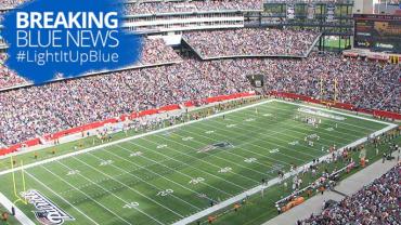 Home of New England Patriots going blue for World Autism Awareness Day