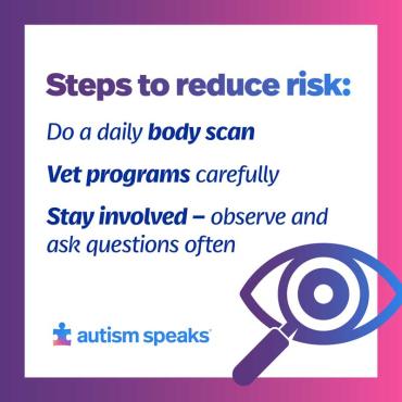 Infographic on how to reduce the risk of abuse in profound autism