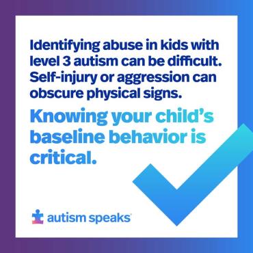 Infographic on recognizing abuse in profound autism