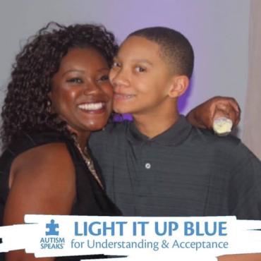 Malachi and his mom celebrating World Autism Month