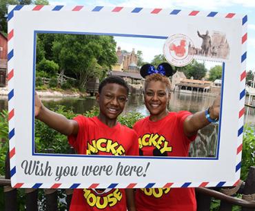 Miles and his mom at Disney