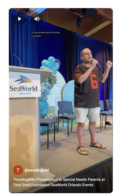 Presenting to Auditorium Full of Special Needs Parents at Sea World