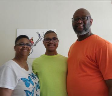 Shayne with his parents Alice and Kersten