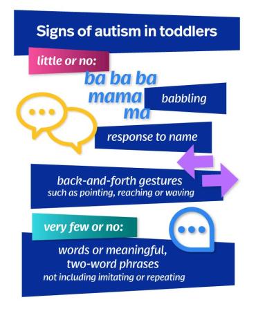 Signs of autism in toddlers infographic