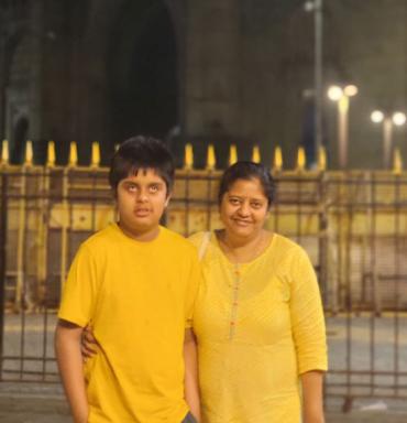 Tulika and Vedant wearing yellow