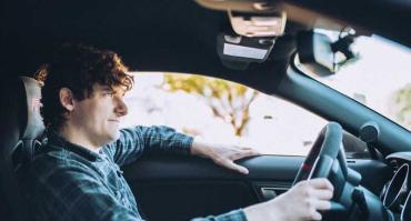 Young man driving