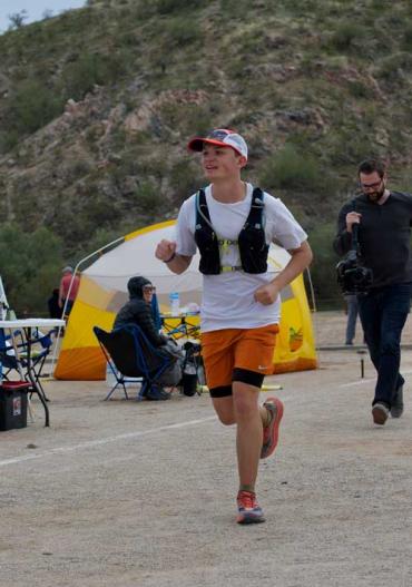 Zach running in a marathon