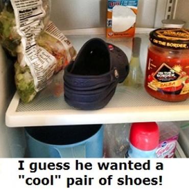 a croc in the fridge