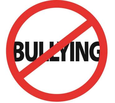 the word 'bullying' with a red line through it to stand for "no bullying"