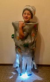 an autistic child on Halloween dressed as a tornado