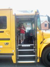 child with autism getting off the school bus