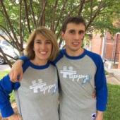 mother and son wearing autism awareness shirts